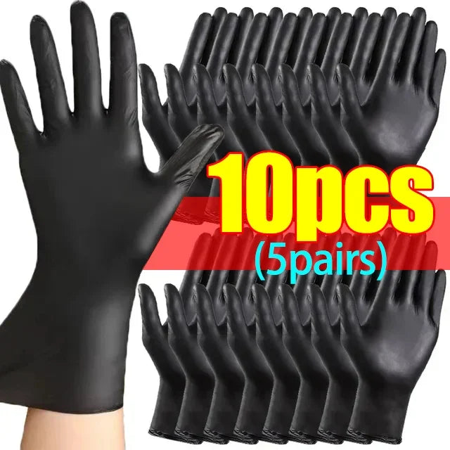 Black Nitrile PVC Gloves Strong Gloves Disposable for Housework Dish Washing Car Industry Gardening Pet Care Baking Cooking Tool