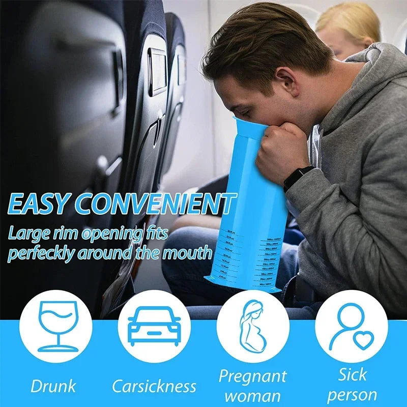 1000ML Disposable Vomit Bag Portable Disposable Travel Car Airplane Motion Sickness Nausea Pregnant Emergency Vomit Cleaning Bag