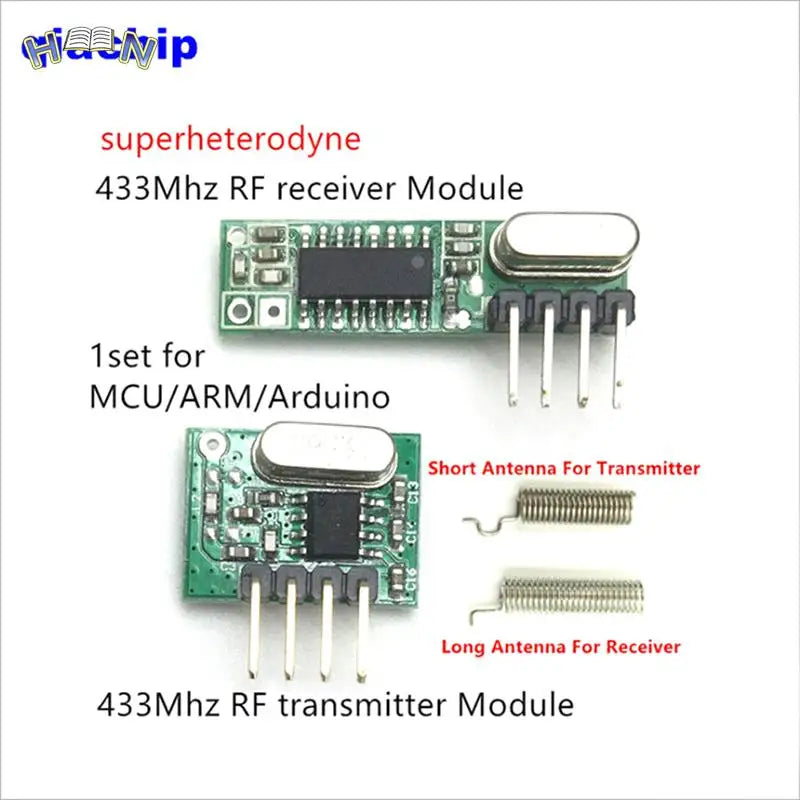 1Pc RF Receiver 433 Mhz Superheterodyne And Transmitter Module For Arduino Uno Wireless Module Diy Kit 433Mhz Remote Control