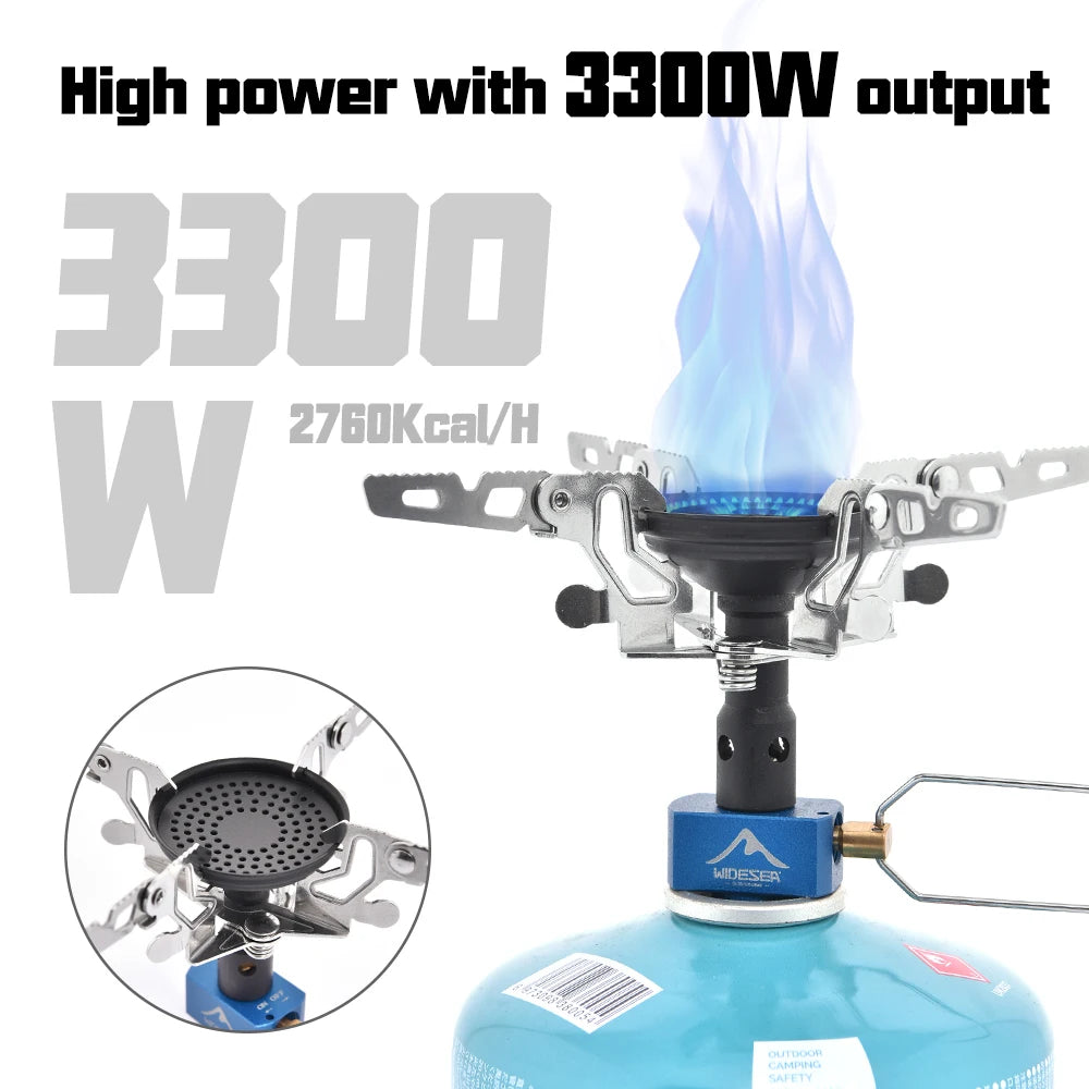 Widesea Camping Gas Burner Outdoor Stove 3300W Camping Equipment Portable Tourist Survival Bushcraft Kitchen
