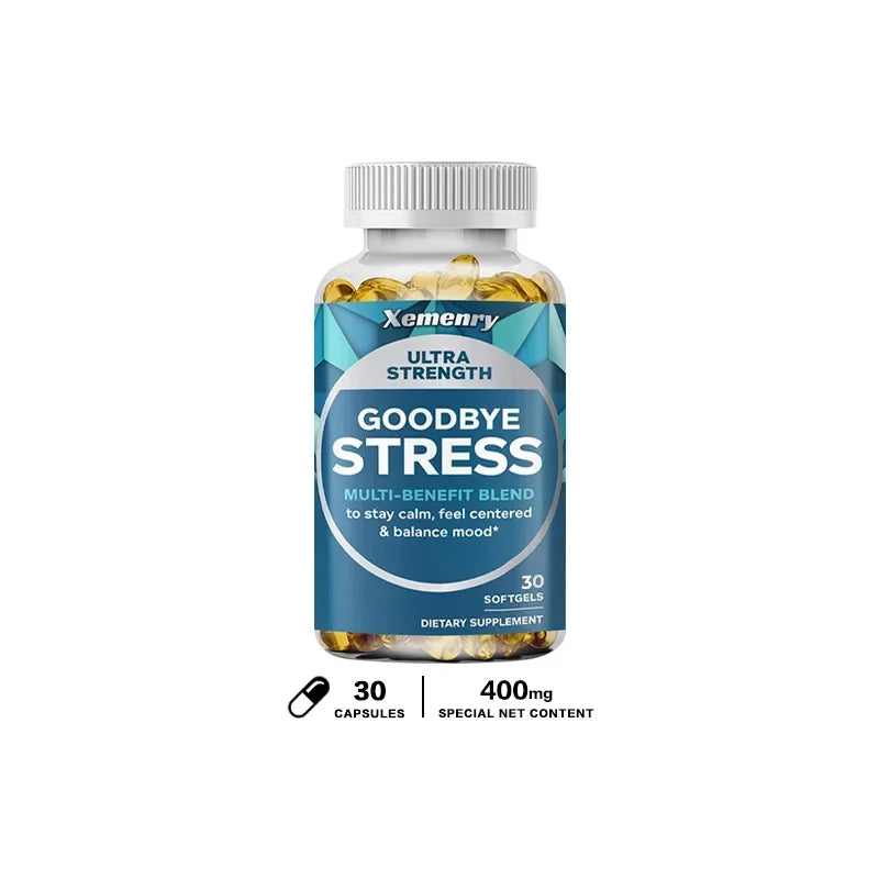 Stress Relief Capsules with GABA, L-Theanine, Gluten-Free and Non-GMO