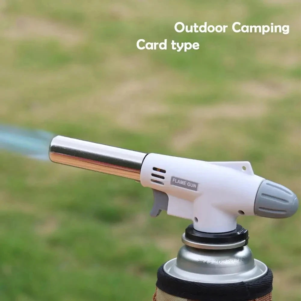 Outdoor Camping Gas Burner Adjustable Flame Gas Lighters Flame Gas Torch Flame Gun Blow for BBQ Camping Cooking