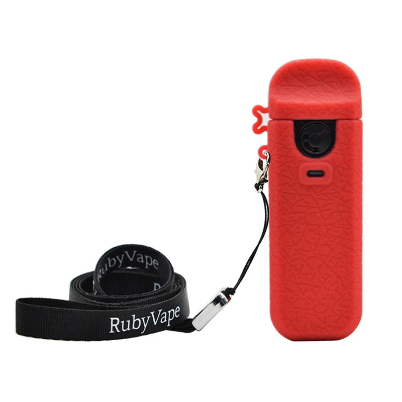 Soft Silicone Case For Smok Nord 4 Nord4 Protective Cover Shield Wrap Sleeve Skin with Lanyard Collapsible Anti Scratch Red Blue