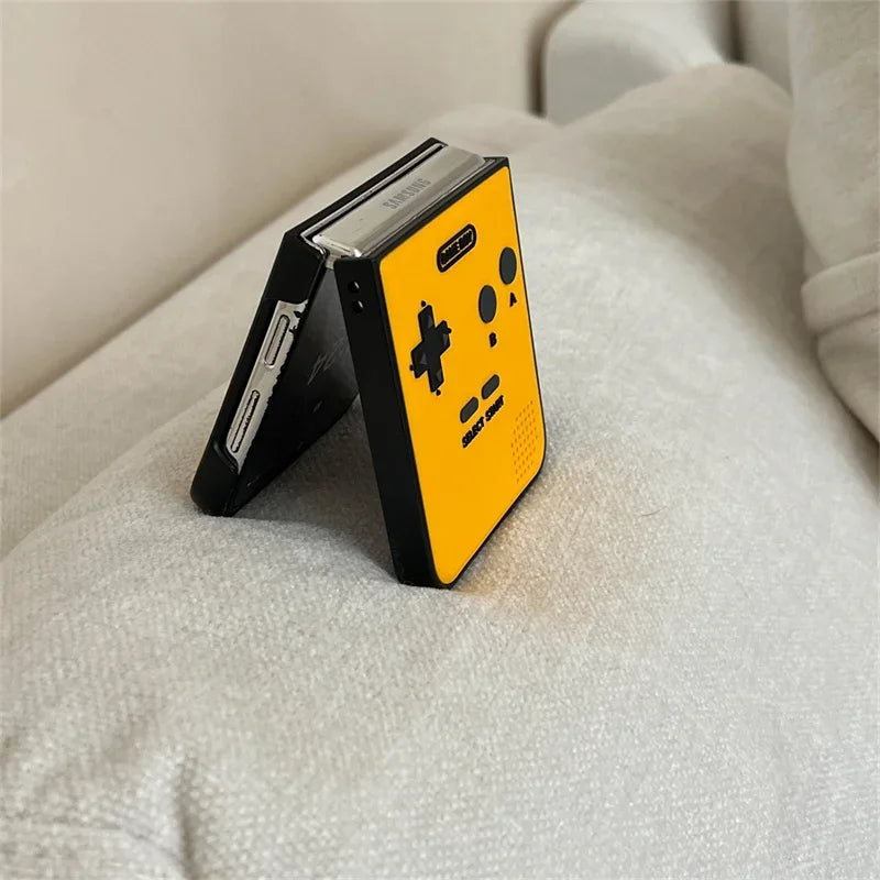 3D Game Boy Phone Case For Samsung Galaxy Z Flip 6 Luxury Hard Plastic Frame Silicone Cover For Samsung Z Flip6 Zflip6