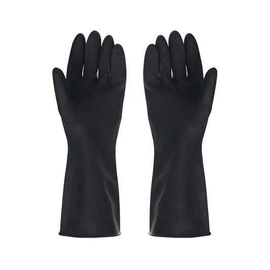 1 Pair Black Gloves Home Washing Cleaning Gloves Garden Kitchen Dish Fingers Rubber Dishwashing Household Cleaning Gloves