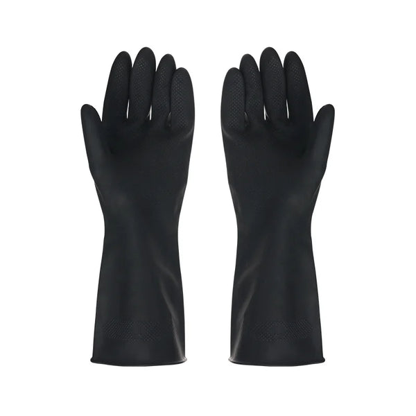 1 Pair Black Gloves Home Washing Cleaning Gloves Garden Kitchen Dish Fingers Rubber Dishwashing Household Cleaning Gloves