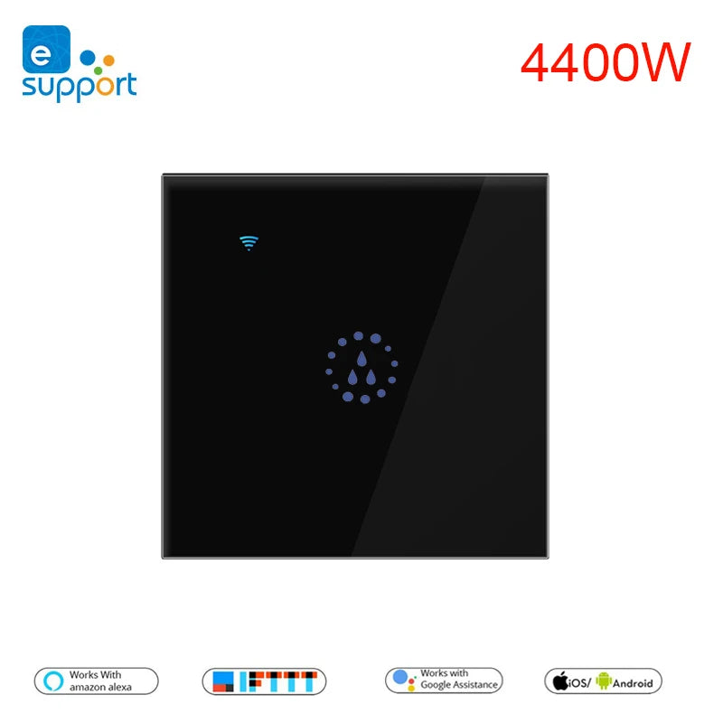 eWeLink Wifi Smart Switch Water Heater Switch,Indoor Wifi Boiler,Glass Panel,Timer,Alexa Google Assistant Voice Remote Control