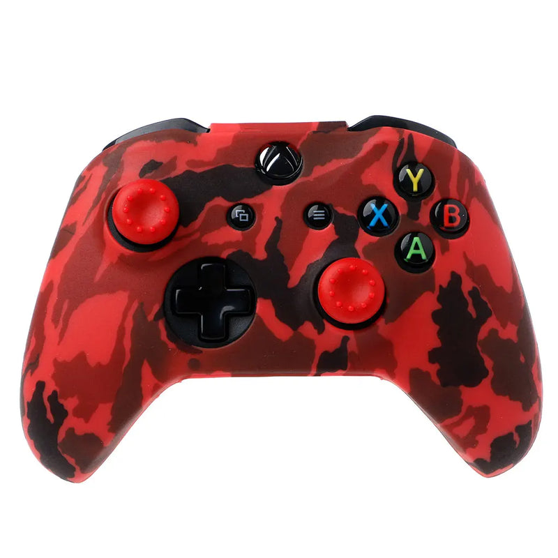 Camouflage Silicone Gamepad Cover + 2 Joystick Caps For XBox S Controller HX6A