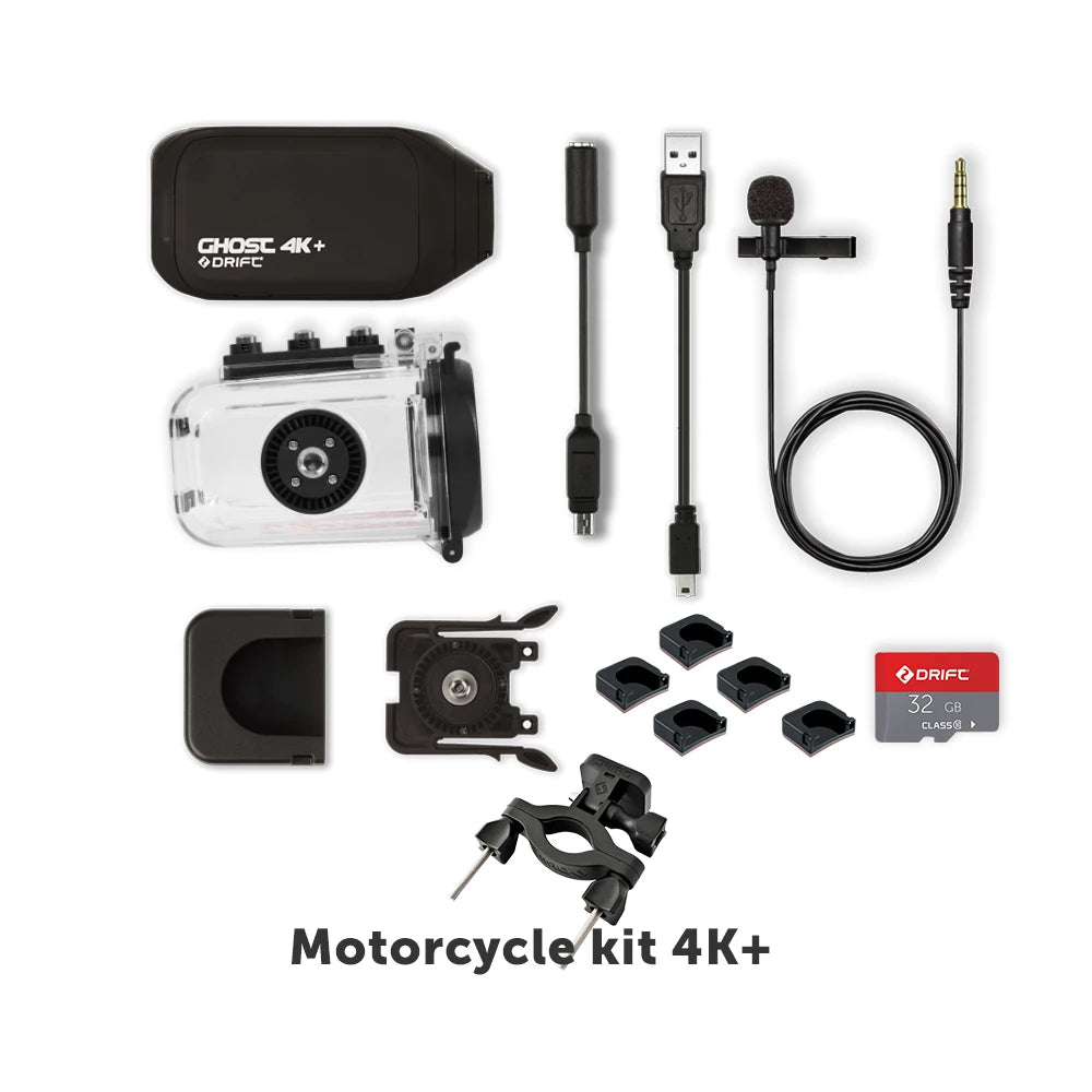 Drift Ghost 4k Plus Action Camera HD Motorcycle Bicycle Bike Body Worn Helmet Sport Cam with Wifi App Control 1950mAh Battery