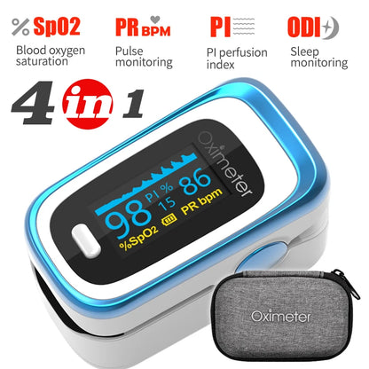KIUZOU Finger Pulse Oximeter SPO2 PR PI RR Blood Oxygen Saturation Meter Heart Rate Monitor OLED Oximetro De Dedo