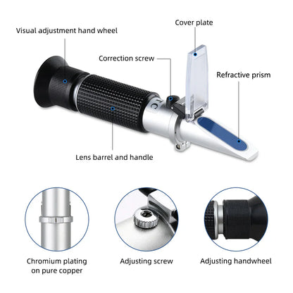 Animal Pet Refractometer Dogs Cats Urine Specific Gravity Clinical Serum Plasma Protein Hemoglobin Tester Veterinarians Tools