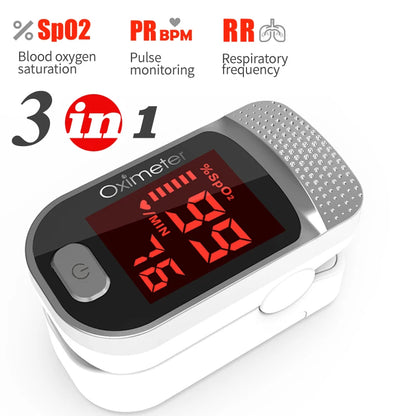 KIUZOU Finger Pulse Oximeter SPO2 PR PI RR Blood Oxygen Saturation Meter Heart Rate Monitor OLED Oximetro De Dedo