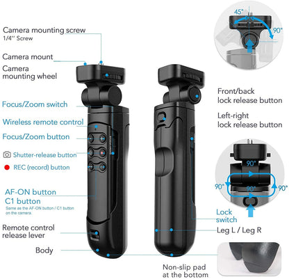 Replace Sony GP-VPT2BT Wireless Remote Camera Shooting Grip Vlogging Tripod Selfie Stick for Sony a6700 a7IV a7RV ZV-1II ZV-1f