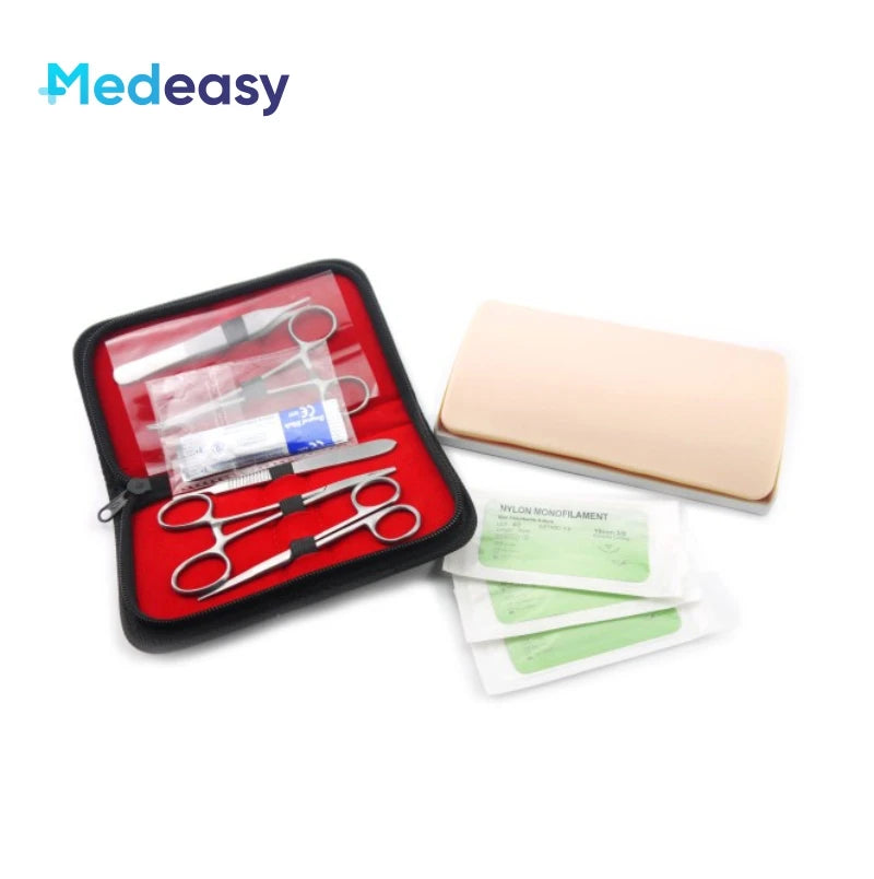 Medical Students Suture Practice Kit Surgical Training with Skin Pad Model Tool Set Educational Teaching Equipment