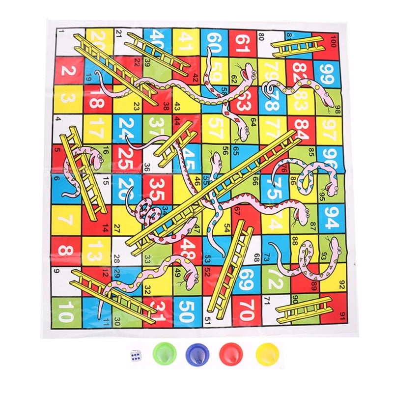 Snake Ladder Educational Kids Toys Interesting Portable Flying Chess Family Party Board Game Set