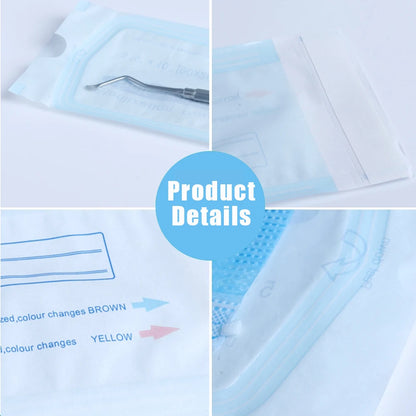 100PCS Self-Sealing Sterilization Pouches Bags 7 Size Disposable Nail Art Disinfection Bag Tattoo Nail Dental Tool Storage Bag