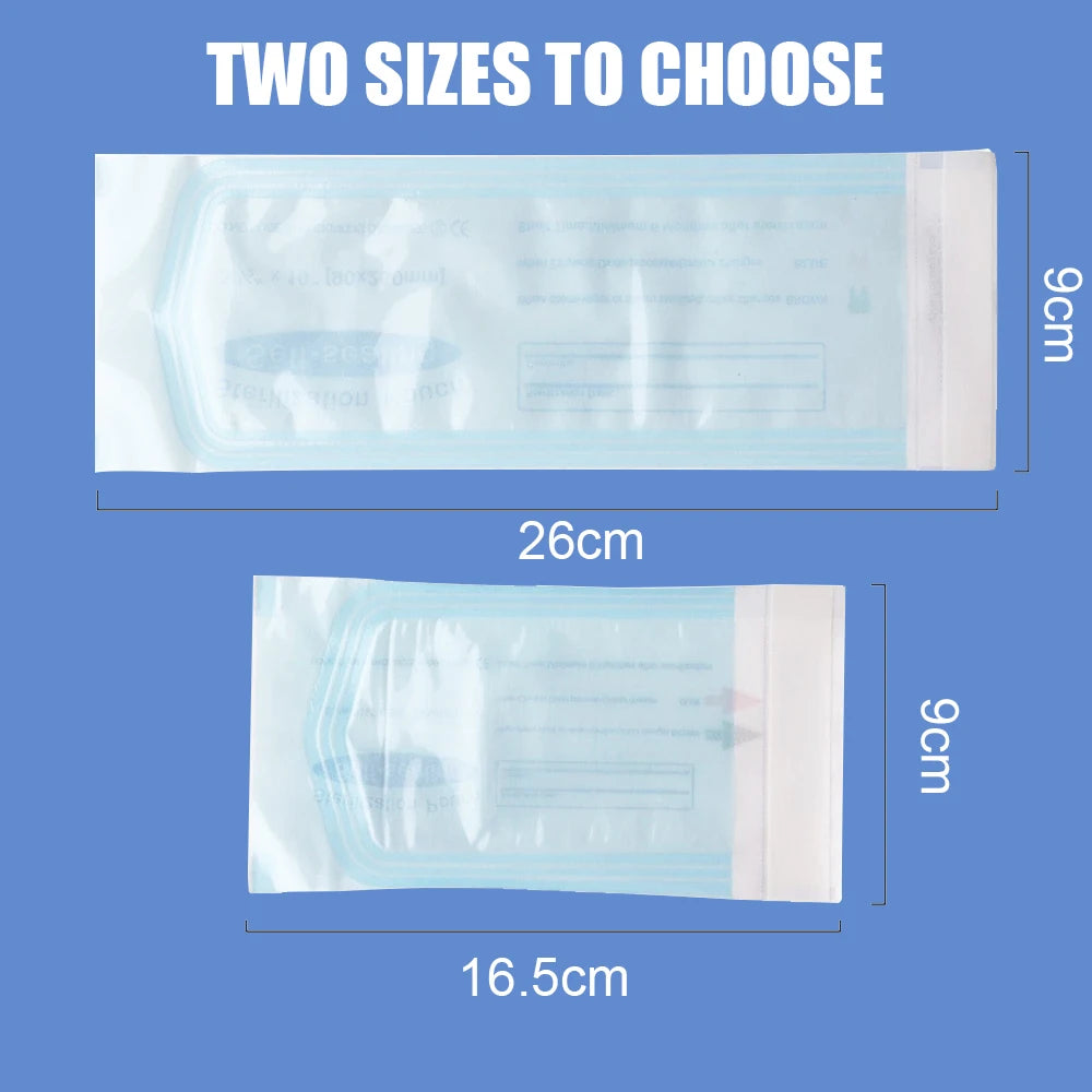 200/20/10PCS Disposable Self-sealing Sterilization Pouches Bags 7 Sizes Medical-grade Bag Disposable Nail Art Tattoo Accessories