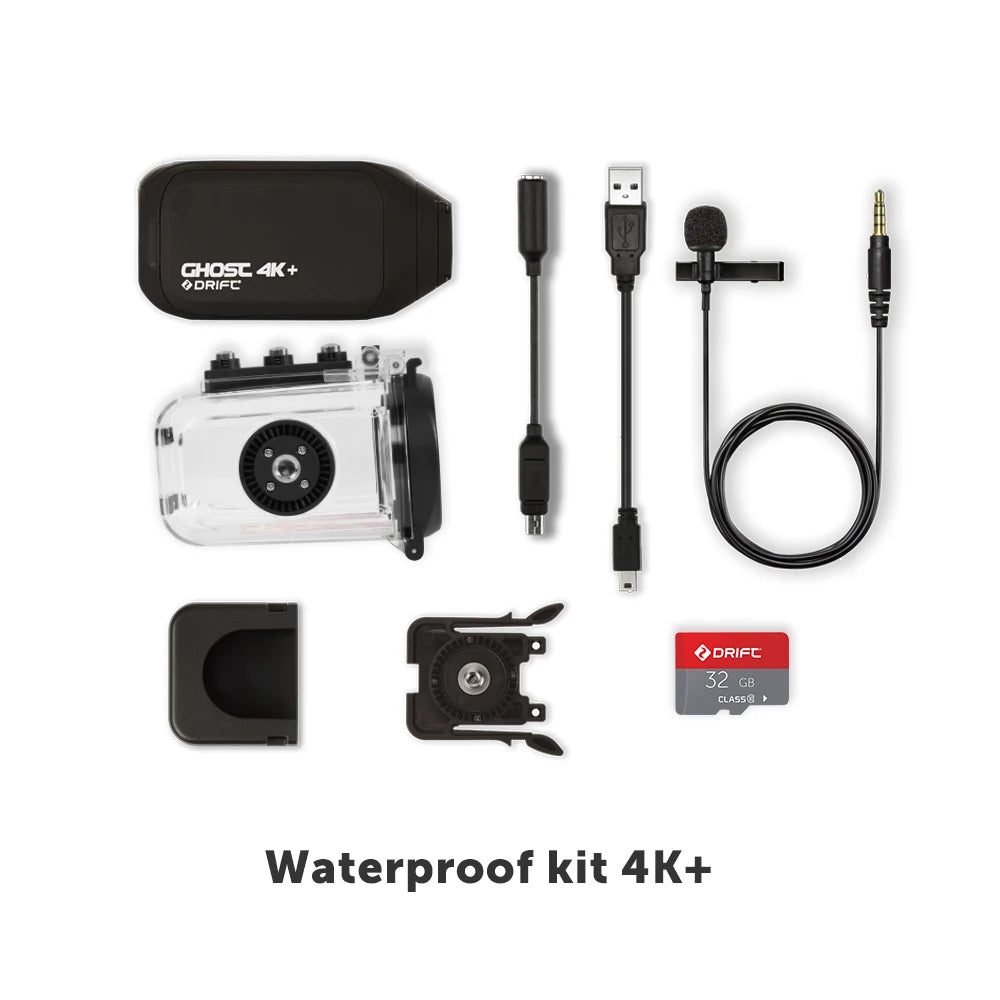 Drift Ghost 4k Plus Action Camera HD Motorcycle Bicycle Bike Body Worn Helmet Sport Cam with Wifi App Control 1950mAh Battery