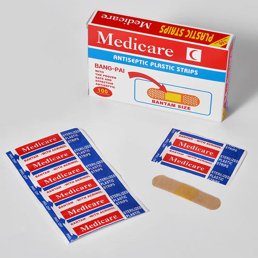 100Pcs/Box Breathable Band-Aids Non-woven Bandages First Aid Medical Anti-Bacteria Wound Plaster Home Travel Emergency Kits