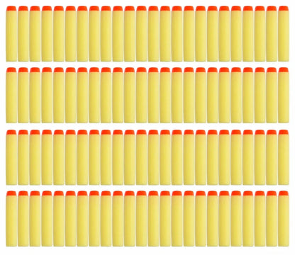 50pcs For Nerf Bullets Soft Hollow Hole Head 7.2cm Refill Darts Toy Gun Bullets for Nerf Series Blasters Xmas kid Gifts yellow