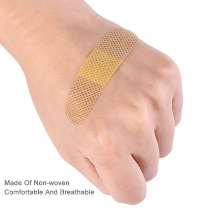100Pcs/Box Breathable Band-Aids Non-woven Bandages First Aid Medical Anti-Bacteria Wound Plaster Home Travel Emergency Kits
