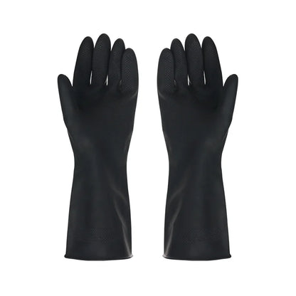 1 Pair Black Gloves Home Washing Cleaning Gloves Garden Kitchen Dish Fingers Rubber Dishwashing Household Cleaning Gloves