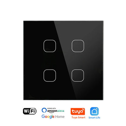 UNKAS No Neutral Wire Required 1 2 3 4 Gang Wifi Wall Light Touch Switch EU 220V Tuya Smart Home Support Alexa Google Home