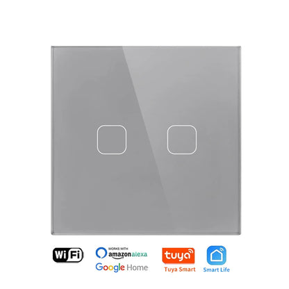 UNKAS No Neutral Wire Required 1 2 3 4 Gang Wifi Wall Light Touch Switch EU 220V Tuya Smart Home Support Alexa Google Home