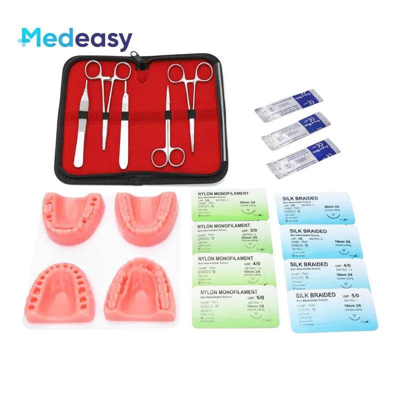 Medical Students Suture Practice Kit Surgical Training with Skin Pad Model Tool Set Educational Teaching Equipment