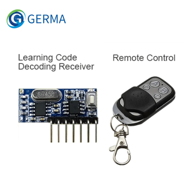 GERMA RF 433mhz Transmitter 4 Button Remote Control + Receiver Module Fixed EV1527 Decoding 4CH Output With Learning DIY Kit