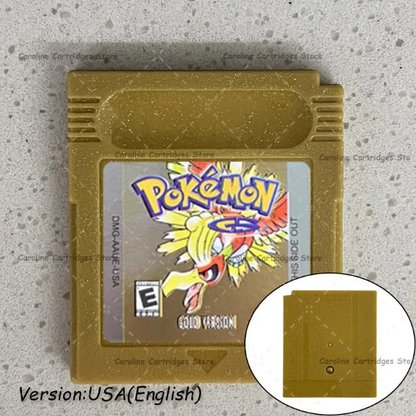 GBC Video Game Cartridge Console Card Pokemon Blue/Crystal/Green/Gold/Red/Silver/Yellow Full-size Chip with Multi-language