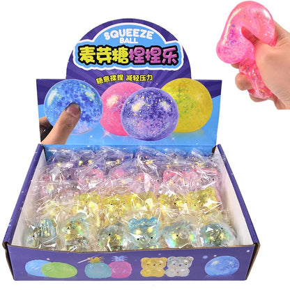 1PC New Maltose Syrup Mini Bear Decompression Ball Toys Cute Animal Anti-stress Fidget Decompression Ventilation Squeeze Toy