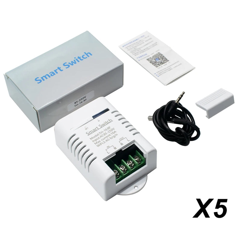 Wifi eWeLink TH16 Switch Temperature Humidity Monitor Meter With Sensor Cable Smart Home Automation Kit Alexa Echo Voice Control