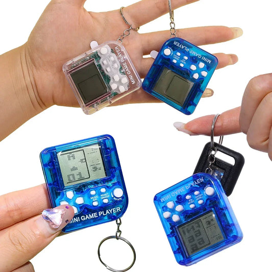 Mini Pocket Classic Game Machine Tiny Game Console Keychain Children Handheld Retro Game Players with Keyring Video Games