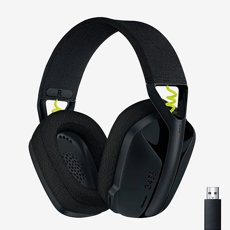Logitech G435 LIGHTSPEED WIRELESS GAMING HEADSET 7.1 Surround Sound Gamer Bluetooth Headphone Compatible For Games And Music