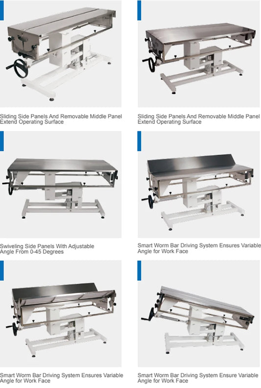 Veterinary Hospital manual hydraulic vet surgical operating table Multi-functional surgery vet bed veterinary examination table