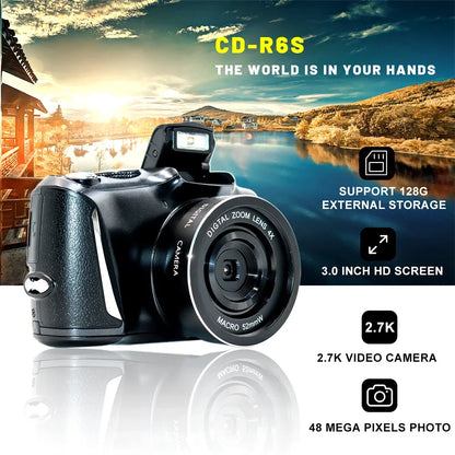 48 Million Pixel Digitial Camera 2.7K HD Mirrorless Digital Camera WIFI Camera for Kids Girls Gift Max 128g