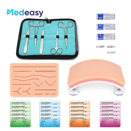 Medical Students Suture Practice Kit Surgical Training with Skin Pad Model Tool Set Educational Teaching Equipment
