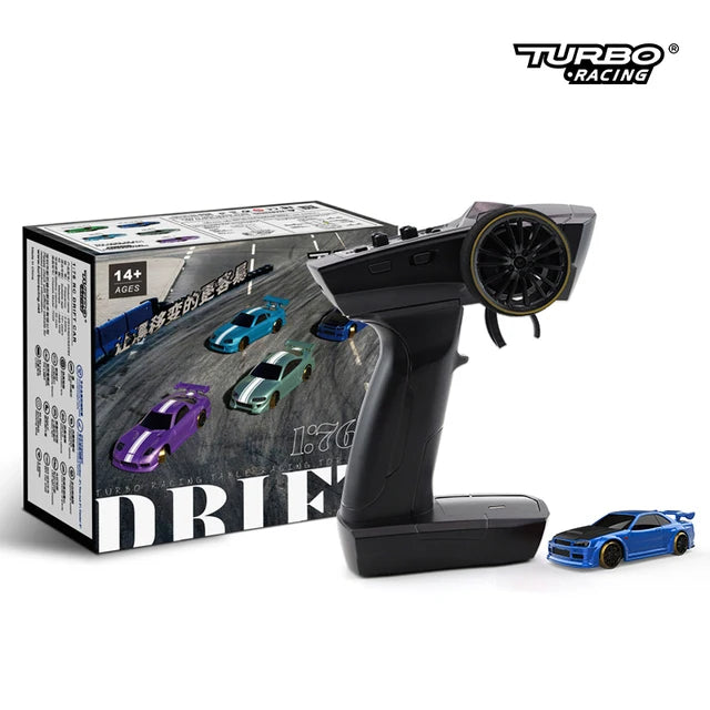 Turbo Racing 1:76 C64 C63 C61 C62 C72 C73 C74 C75 RTR Flat Running Toys on Road RC Drift Car With Gyro Radio For Kids and Adults