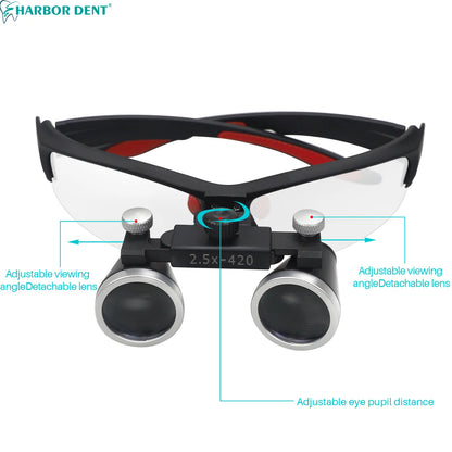 Dental Loupes 3.5x2.5x 320-420mm Goggles Lab Medical Binocular Magnifier Dental Surgery Surgical Optical lens magnifying Glass