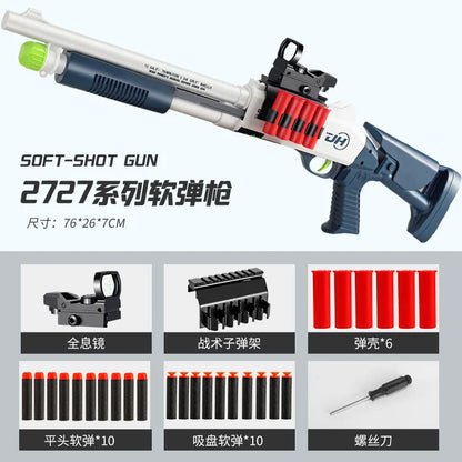 Adult Boy ouble-barrel rifle casing Spray s686 Shell Throwing Soft Bullet Battle Weapon Model Soft Bullet Toy Gun Children Gifts