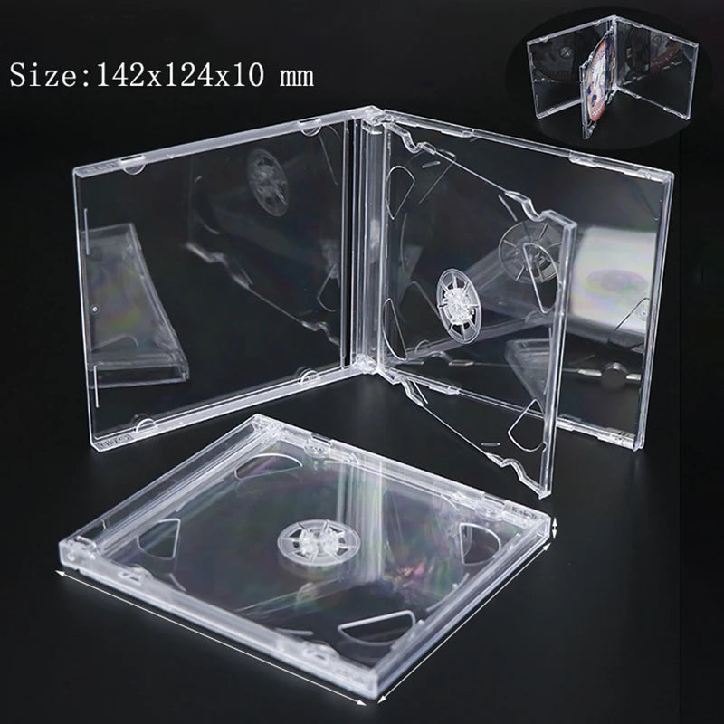 Transparent Plastic DVD Case Portable CD Storage Box CD Package Case Durable DVD Box Thicken Single CD DVD Disc Box Storage Case