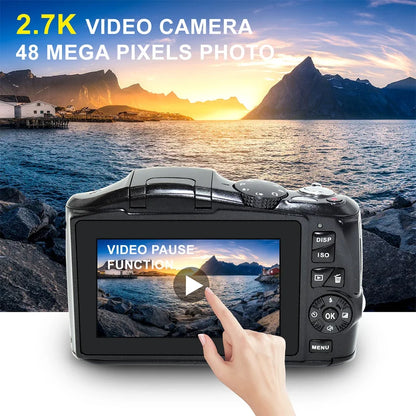 48 Million Pixel Digitial Camera 2.7K HD Mirrorless Digital Camera WIFI Camera for Kids Girls Gift Max 128g