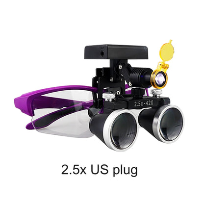 Dental Loupes Dental Magnifier Dental Lab Medical Loupes Magnification Binocular 2.5/3.5x Headlight Wireless  5W Headlamp