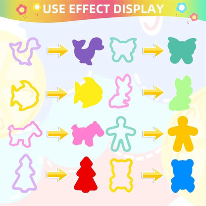 Cartoon 3D Animal Play Dough Molds DIY Creation Tools For Kids Toddlers Various Animal Molds Rolling Pins Clay Dough Accessories
