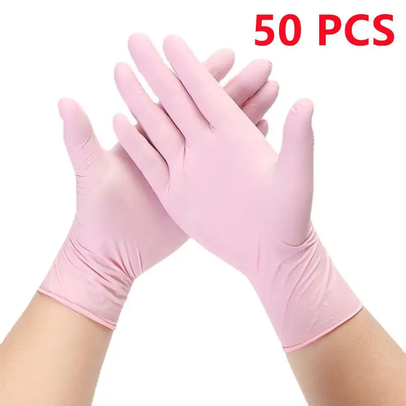 50/100PCS Disposable Nitrile Latex Rubber Gloves Dishwashing/Kitchen/Work//Garden/Household Cleaning Gloves Black/Blue Gloves