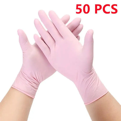 50/100PCS Disposable Nitrile Latex Rubber Gloves Dishwashing/Kitchen/Work//Garden/Household Cleaning Gloves Black/Blue Gloves