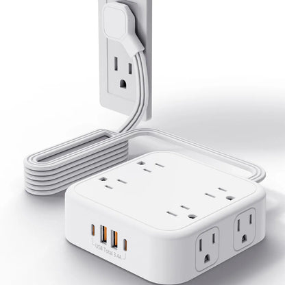US Plug AC Outlet Multiprise Power  Strip 1.5M Extension Cable Multitap Network Filter With USB C  Charging Network Filter Adapt