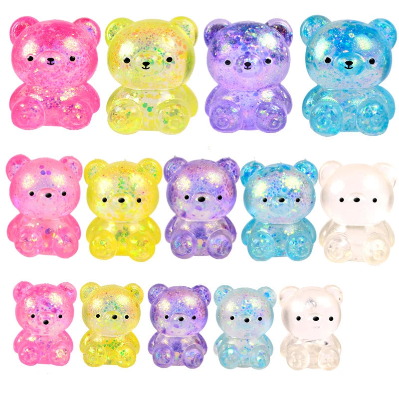 1PC New Maltose Syrup Mini Bear Decompression Ball Toys Cute Animal Anti-stress Fidget Decompression Ventilation Squeeze Toy
