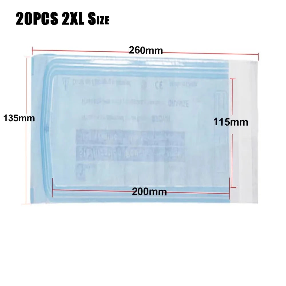 200/20/10PCS Disposable Self-sealing Sterilization Pouches Bags 7 Sizes Medical-grade Bag Disposable Nail Art Tattoo Accessories